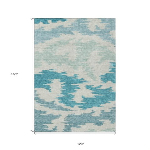 Homeroots 3'' Black Gray Silver Abstract Washable Area Rug For Indoor Outdoor Spaces, Stain Resistant Design 10' X 14' Polyester 584595