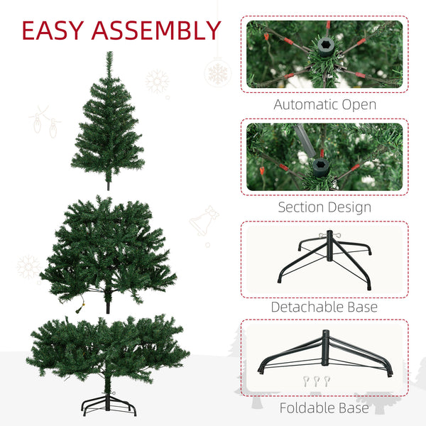 English Elm Homcom 6' Tall Prelit Douglas Fir Christmas Tree With 250 Warm White Leds & 1000 Tips For Festive Cheer W2225P249688