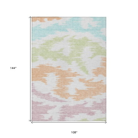 Homeroots 3'' Black Gray Silver Abstract Washable Area Rug For Indoor Outdoor Spaces, Stain Resistant Design 9' X 12' Polyester 584600