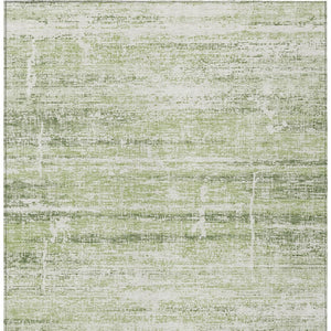 HomeRoots 5' Stylish Artichoke Green and Ivory Abstract Washable Indoor-Outdoor Area Rug for Modern Spaces 5' X 8' 584603