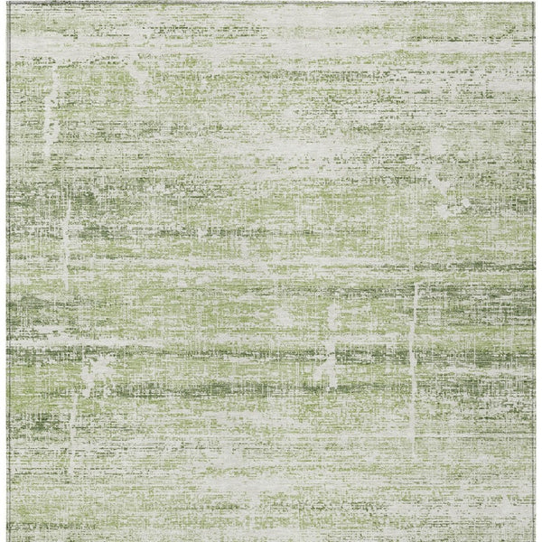 HomeRoots 5' Stylish Artichoke Green and Ivory Abstract Washable Indoor-Outdoor Area Rug for Modern Spaces 5' X 8' 584603
