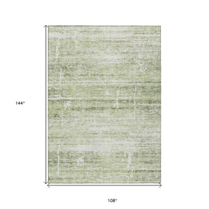 HomeRoots 9' Artichoke Green Abstract Area Rug - Stylish, Washable, Durable for Indoor & Outdoor Use, Easy Care 9' X 12' 584606