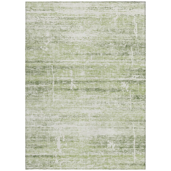 HomeRoots 9' Artichoke Green Abstract Area Rug - Stylish, Washable, Durable for Indoor & Outdoor Use, Easy Care 9' X 12' 584606