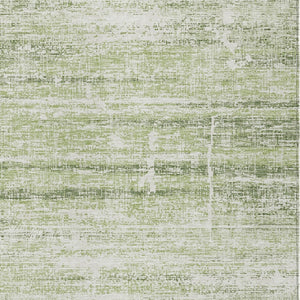 HomeRoots 5' Stylish Artichoke Green and Ivory Abstract Washable Indoor-Outdoor Area Rug for Modern Spaces 10' X 14' 584607