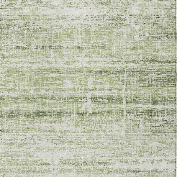 HomeRoots 5' Stylish Artichoke Green and Ivory Abstract Washable Indoor-Outdoor Area Rug for Modern Spaces 10' X 14' 584607