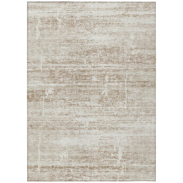 HomeRoots 5' Modern Abstract Washable Area Rug in Beige, Taupe & Ivory for Indoor & Outdoor Spaces 5' X 8' 584609