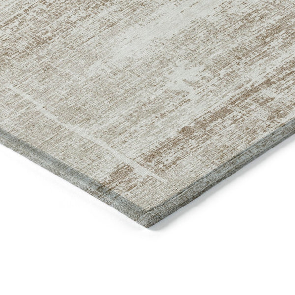 HomeRoots 5' Modern Abstract Washable Area Rug in Beige, Taupe & Ivory for Indoor & Outdoor Spaces 8' X 10' 584611