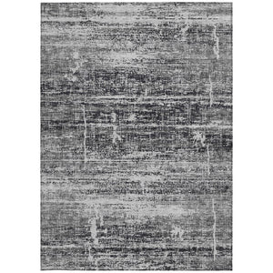 HomeRoots 5' Abstract Washable Area Rug in Black, Gray & Charcoal - Stylish Indoor/Outdoor Decor Solution 8' X 10' 584617