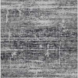 HomeRoots 9' Modern Abstract Black Gray Charcoal Area Rug - Washable, Stain-Resistant for Indoor & Outdoor Use 9' X 12' 584618