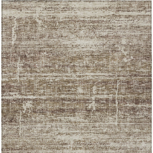 HomeRoots 5' Abstract Area Rug in Brown, Beige & Taupe - Stylish, Washable, Indoor/Outdoor, Versatile Design 8' X 10' 584623