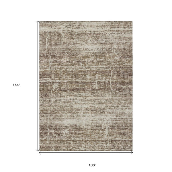 HomeRoots 9' Abstract Washable Indoor Outdoor Area Rug in Brown, Beige & Taupe - Durable & Stylish Décor Solution 9' X 12' 584624
