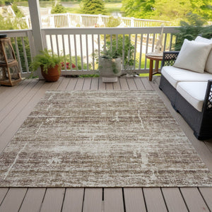 HomeRoots 9' Abstract Washable Indoor Outdoor Area Rug in Brown, Beige & Taupe - Durable & Stylish Décor Solution 9' X 12' 584624