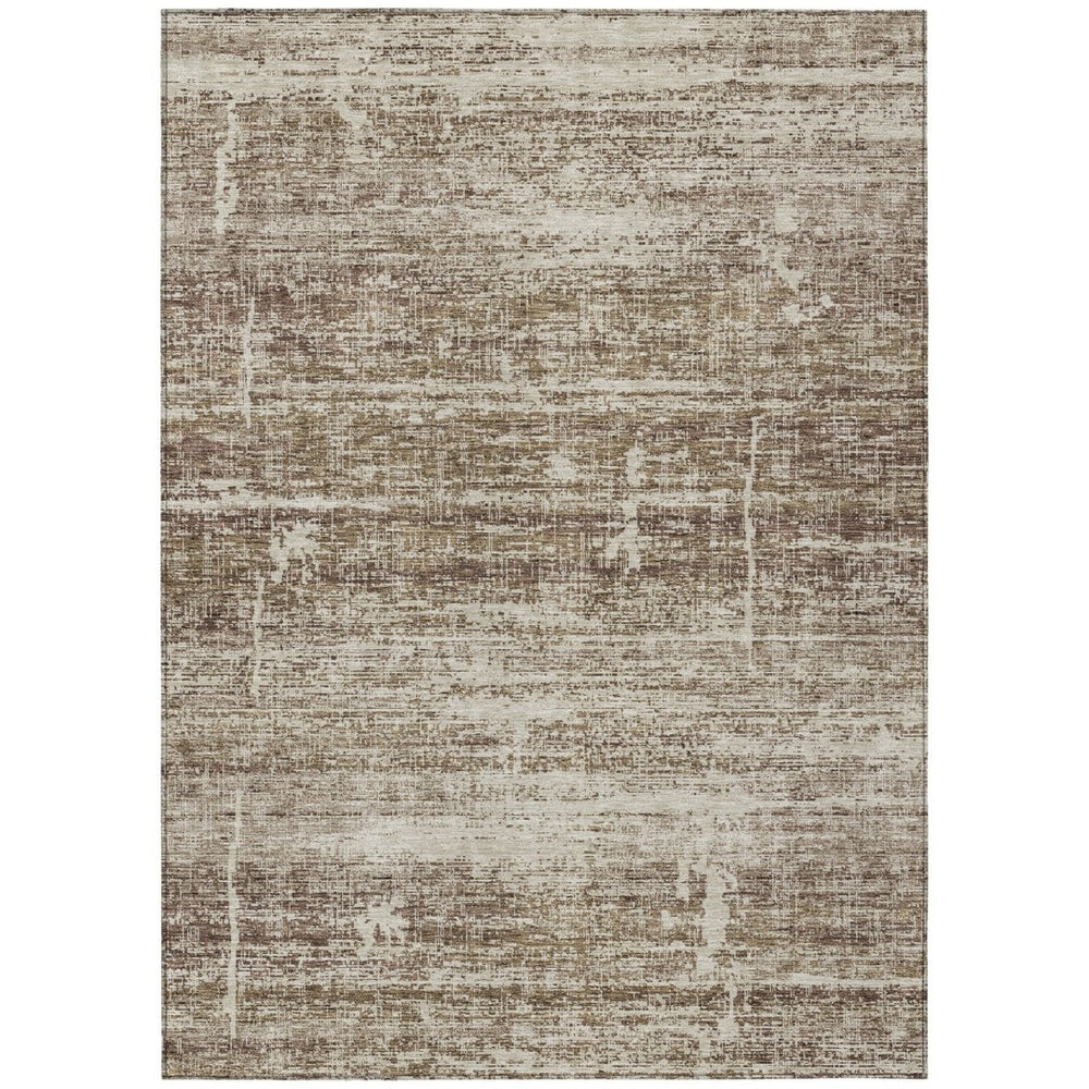 HomeRoots 9' Abstract Washable Indoor Outdoor Area Rug in Brown, Beige & Taupe - Durable & Stylish Décor Solution 9' X 12' 584624