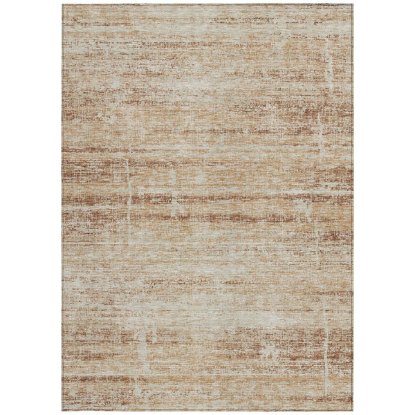 HomeRoots 5' Modern Abstract Washable Area Rug in Copper, Beige & Taupe for Indoor and Outdoor Spaces 5' X 8' 584627