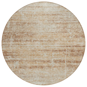 HomeRoots 5' Modern Abstract Washable Area Rug in Copper, Beige & Taupe for Indoor and Outdoor Spaces 8' Round 584628