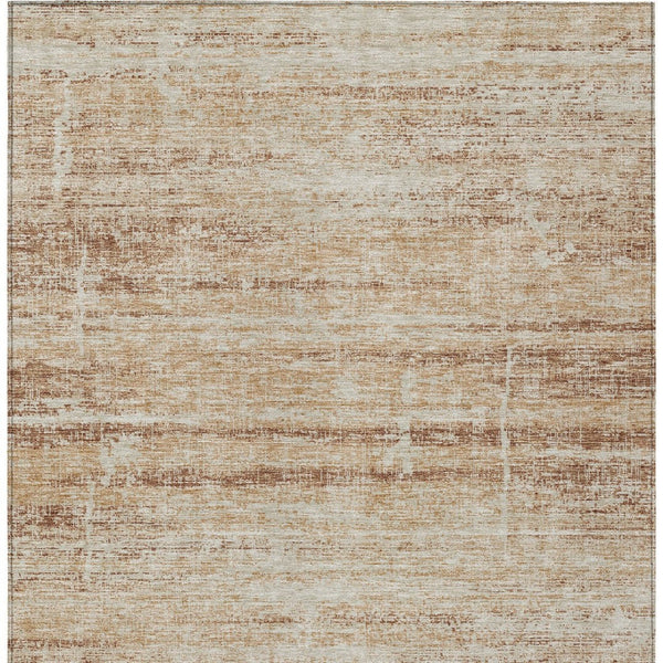 HomeRoots 9' Copper Beige and Taupe Abstract Washable Area Rug for Indoor and Outdoor Versatility and Style 9' X 12' 584630