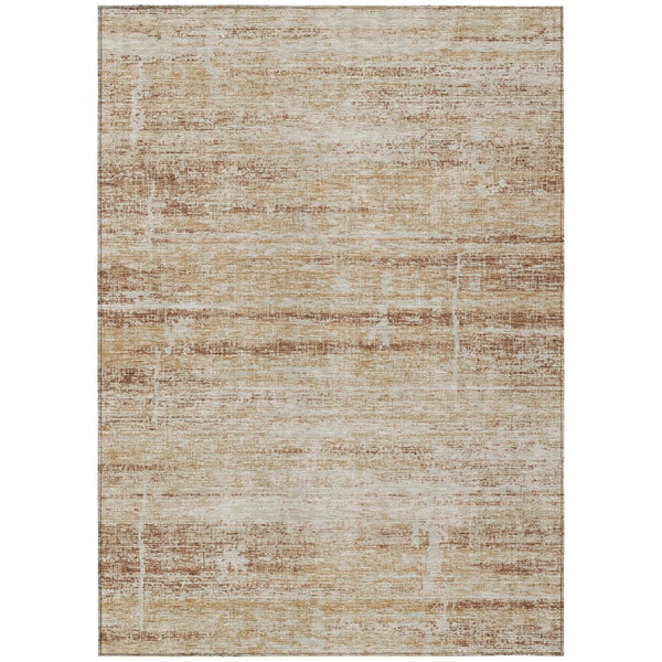 HomeRoots 9' Copper Beige and Taupe Abstract Washable Area Rug for Indoor and Outdoor Versatility and Style 9' X 12' 584630