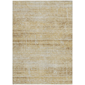 HomeRoots 5' Abstract Washable Area Rug in Gold Beige and Wheat - Durable, Stylish, Perfect for Indoor & Outdoor 5' X 8' 584633