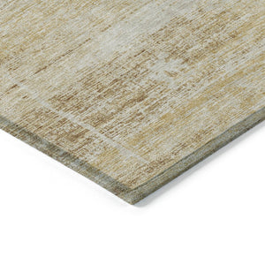 HomeRoots 5' Abstract Washable Area Rug in Gold Beige and Wheat - Durable, Stylish, Perfect for Indoor & Outdoor 5' X 8' 584633