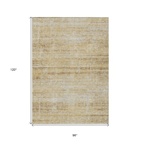 Homeroots 3' Abstract Artichoke Green And Ivory Washable Area Rug For Indoor And Outdoor Decor Solutions 8' X 10' Polyester 584635