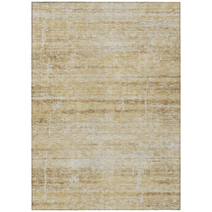 HomeRoots 5' Abstract Washable Area Rug in Gold Beige and Wheat - Durable, Stylish, Perfect for Indoor & Outdoor 10' X 14' 584637
