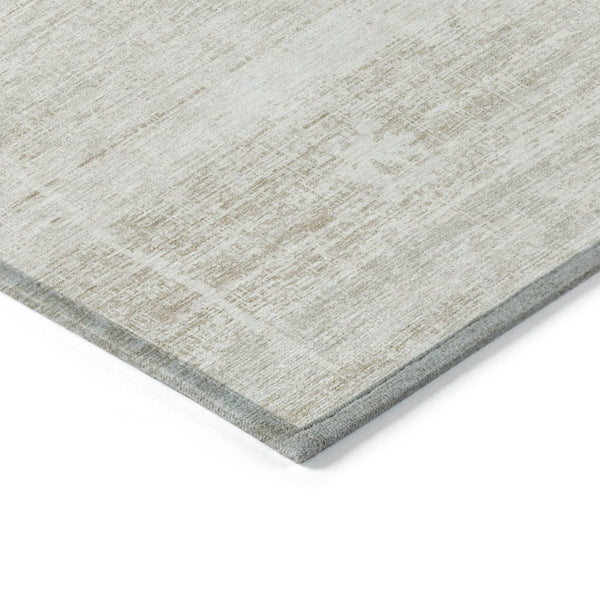 HomeRoots 5' Elegant Ivory Beige Tan Abstract Washable Area Rug for Indoor and Outdoor High-Traffic Spaces 5' X 8' 584639