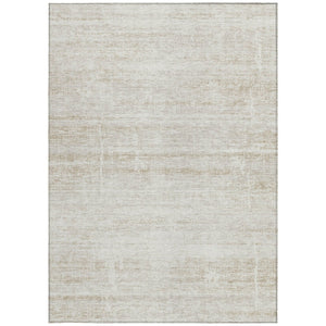 HomeRoots 5' Elegant Ivory Beige Tan Abstract Washable Area Rug for Indoor and Outdoor High-Traffic Spaces 10' X 14' 584643