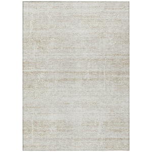 HomeRoots 5' Elegant Ivory Beige Tan Abstract Washable Area Rug for Indoor and Outdoor High-Traffic Spaces 10' X 14' 584643