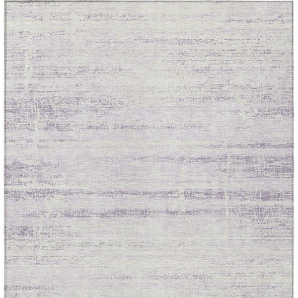 HomeRoots 5' Indoor Outdoor Lavender Purple and Ivory Abstract Area Rug – Modern, Washable, Durable Design 5' X 8' 584645