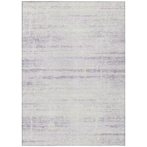 HomeRoots 5' Indoor Outdoor Lavender Purple and Ivory Abstract Area Rug – Modern, Washable, Durable Design 5' X 8' 584645