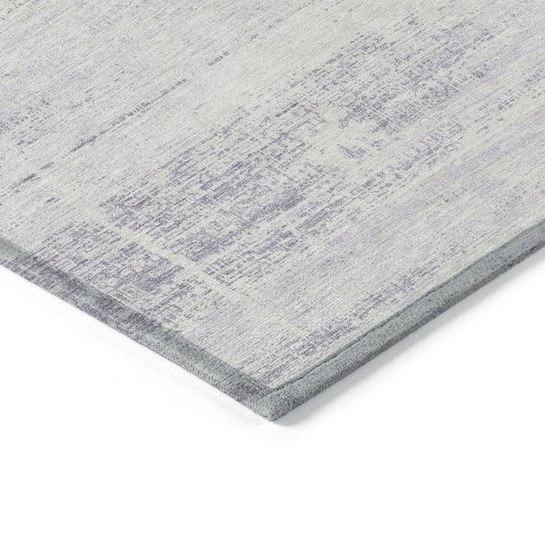 HomeRoots 5' Indoor Outdoor Lavender Purple and Ivory Abstract Area Rug – Modern, Washable, Durable Design 5' X 8' 584645