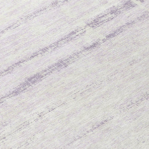 HomeRoots 5' Indoor Outdoor Lavender Purple and Ivory Abstract Area Rug – Modern, Washable, Durable Design 8' Round 584646