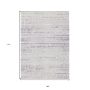 HomeRoots 5' Indoor Outdoor Lavender Purple and Ivory Abstract Area Rug – Modern, Washable, Durable Design 8' X 10' 584647