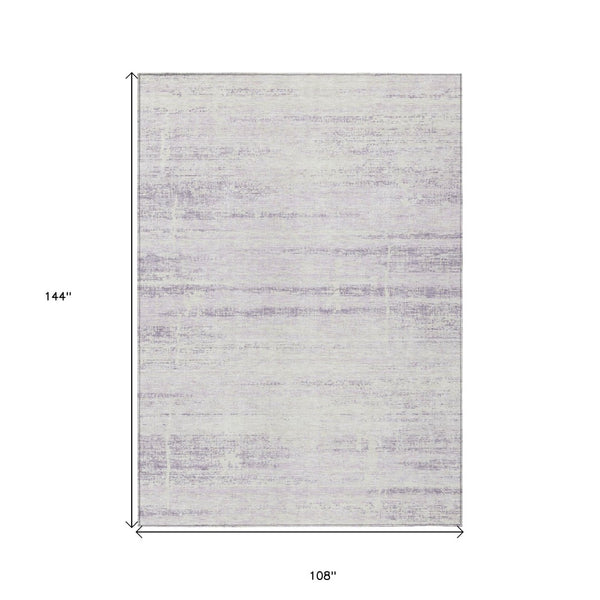 HomeRoots 9' Abstract Lavender Purple and Ivory Area Rug – Stylish, Durable, Washable for Indoor & Outdoor Use 9' X 12' 584648