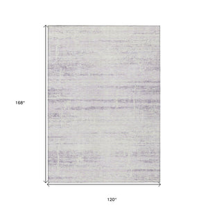 HomeRoots 5' Indoor Outdoor Lavender Purple and Ivory Abstract Area Rug – Modern, Washable, Durable Design 10' X 14' 584649