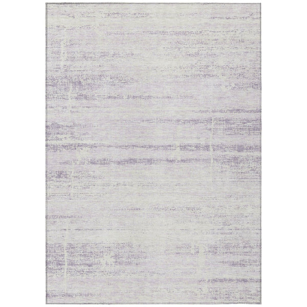 HomeRoots 5' Indoor Outdoor Lavender Purple and Ivory Abstract Area Rug – Modern, Washable, Durable Design 10' X 14' 584649