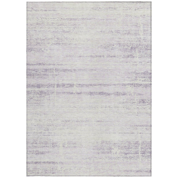 HomeRoots 5' Indoor Outdoor Lavender Purple and Ivory Abstract Area Rug – Modern, Washable, Durable Design 10' X 14' 584649