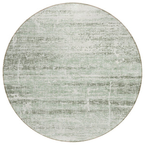 HomeRoots 5' Sage Artichoke Green and Ivory Abstract Area Rug - Washable, Durable Design for Indoor & Outdoor Use 8' Round 584652