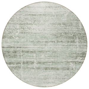 HomeRoots 5' Sage Artichoke Green and Ivory Abstract Area Rug - Washable, Durable Design for Indoor & Outdoor Use 8' Round 584652
