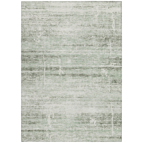 HomeRoots 5' Sage Artichoke Green and Ivory Abstract Area Rug - Washable, Durable Design for Indoor & Outdoor Use 8' X 10' 584653