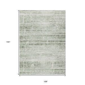 HomeRoots 9' Abstract Washable Indoor Outdoor Area Rug in Sage Artichoke Green and Ivory – Durable & Stylish 9' X 12' 584654