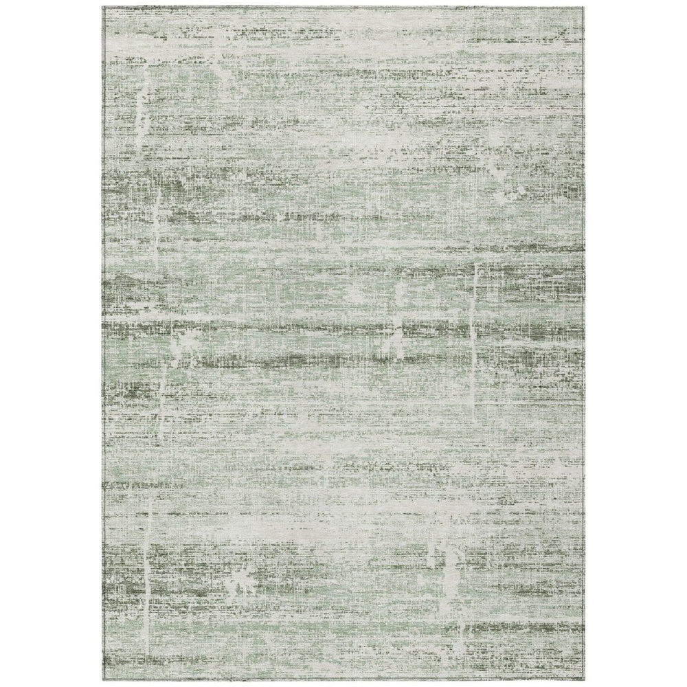 HomeRoots 9' Abstract Washable Indoor Outdoor Area Rug in Sage Artichoke Green and Ivory – Durable & Stylish 9' X 12' 584654