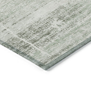 HomeRoots 9' Abstract Washable Indoor Outdoor Area Rug in Sage Artichoke Green and Ivory – Durable & Stylish 9' X 12' 584654