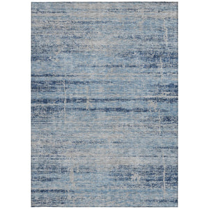 HomeRoots 9' Sky Blue and Navy Abstract Area Rug - Stylish, Washable, Indoor/Outdoor Solution for High-Traffic Areas 9' X 12' 584660