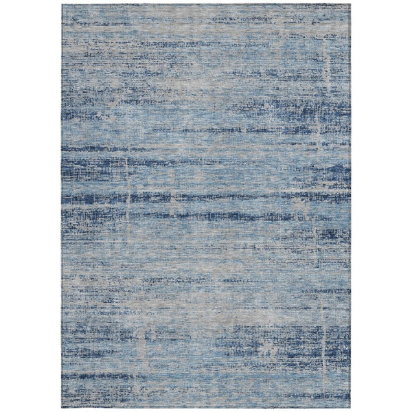 HomeRoots 9' Sky Blue and Navy Abstract Area Rug - Stylish, Washable, Indoor/Outdoor Solution for High-Traffic Areas 9' X 12' 584660