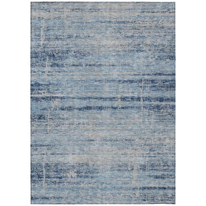 HomeRoots 9' Sky Blue and Navy Abstract Area Rug - Stylish, Washable, Indoor/Outdoor Solution for High-Traffic Areas 9' X 12' 584660