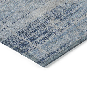 HomeRoots 9' Sky Blue and Navy Abstract Area Rug - Stylish, Washable, Indoor/Outdoor Solution for High-Traffic Areas 9' X 12' 584660