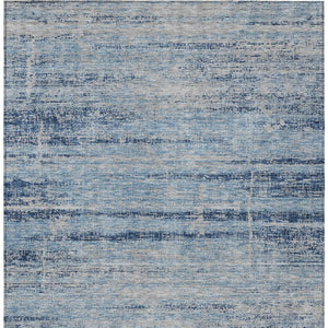 HomeRoots 9' Sky Blue and Navy Abstract Area Rug - Stylish, Washable, Indoor/Outdoor Solution for High-Traffic Areas 9' X 12' 584660
