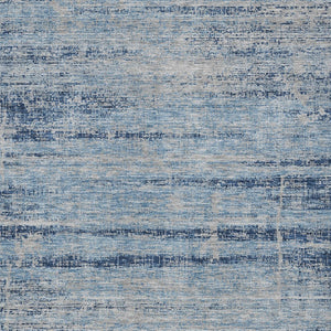 HomeRoots 5' Sky Blue and Navy Abstract Area Rug - Stylish Washable Design for Indoor and Outdoor Spaces 10' X 14' 584661