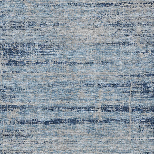 HomeRoots 5' Sky Blue and Navy Abstract Area Rug - Stylish Washable Design for Indoor and Outdoor Spaces 10' X 14' 584661